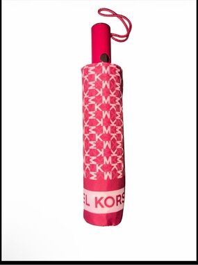 Michael Kors Hot Pink MK Monogram Compact Umbrella